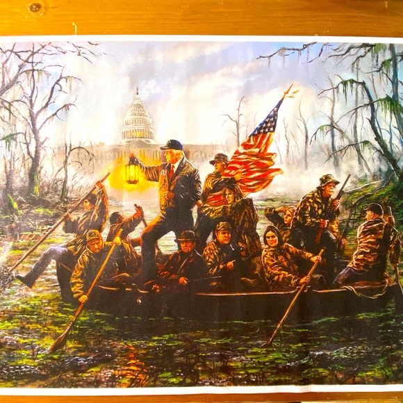 President Trump Navigating the D.C Swamp Canvas Poster - Picture 1 of 6